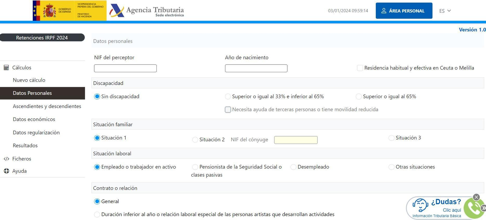 La calculadora de Hacienda