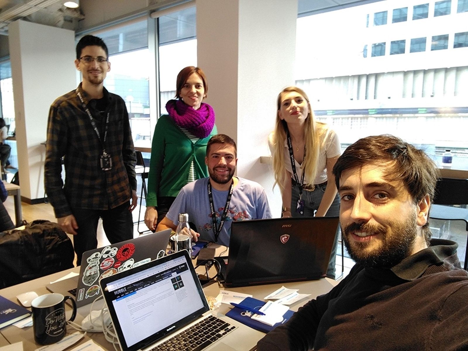 Los miembros del equipo español que ha ganado el 'Hackathon Space Apps' de la Nasa.