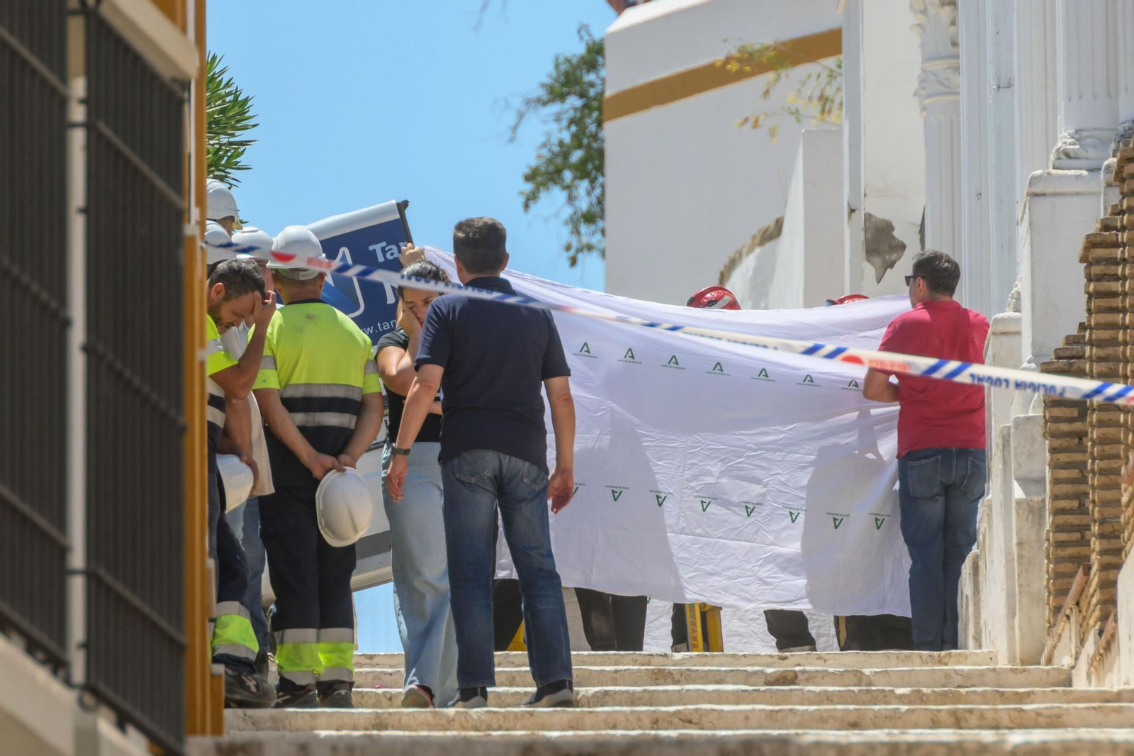 Lugar del desprendimiento en el que han fallecido dos trabajadores.