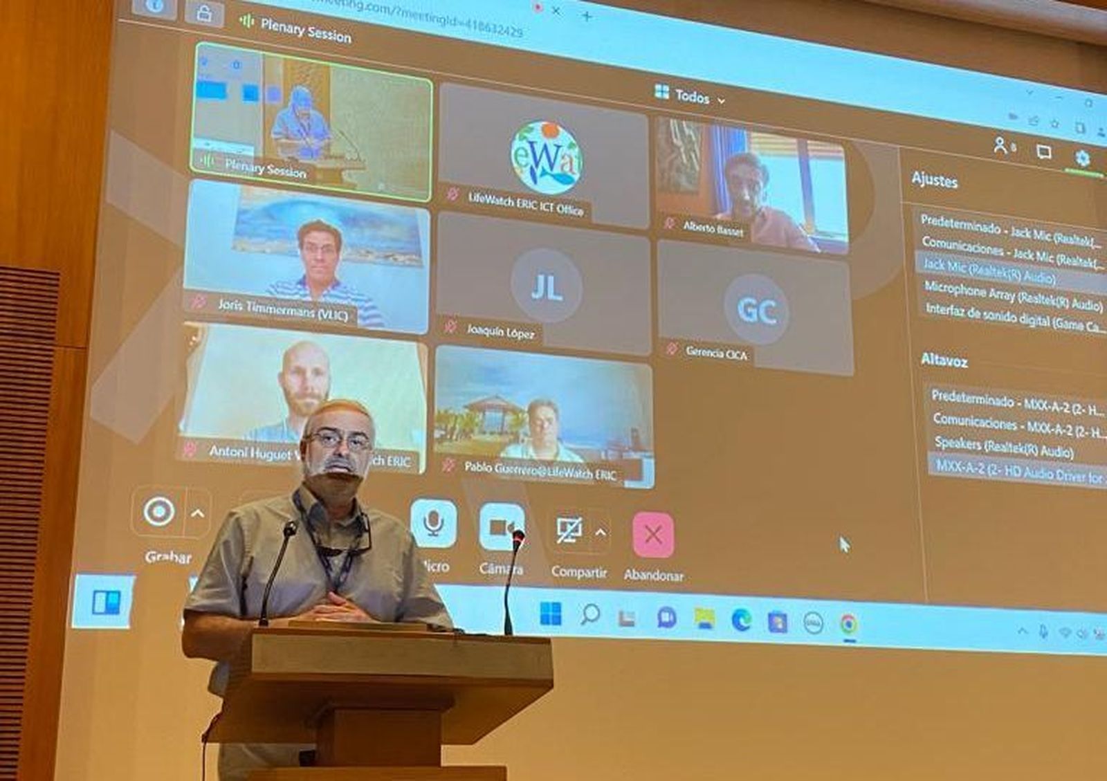 Christos Arvanitidis, CEO de LifeWatch ERIC, en el Pabellón de Italia en el PCT Cartuja, de Sevilla, inauguró la sesión plenaria que abrió el encuentro.