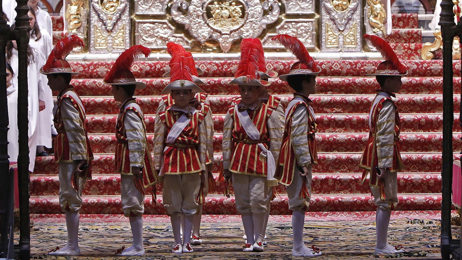 Los seises durante el Triduo de Carnaval de 2020. Los seises durante el Triduo de Carnaval de 2020.
