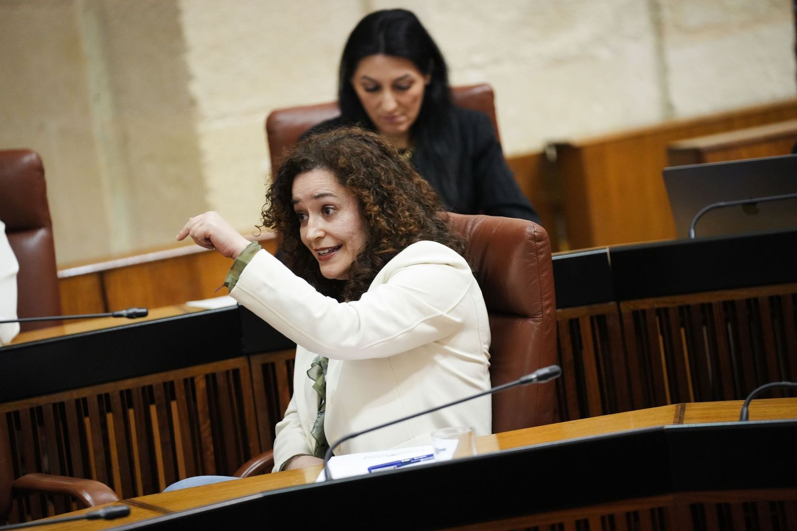 La portavoz de Por Andalucía, Inma Nieto, en la sesión de control del Parlamento de Andalucía.