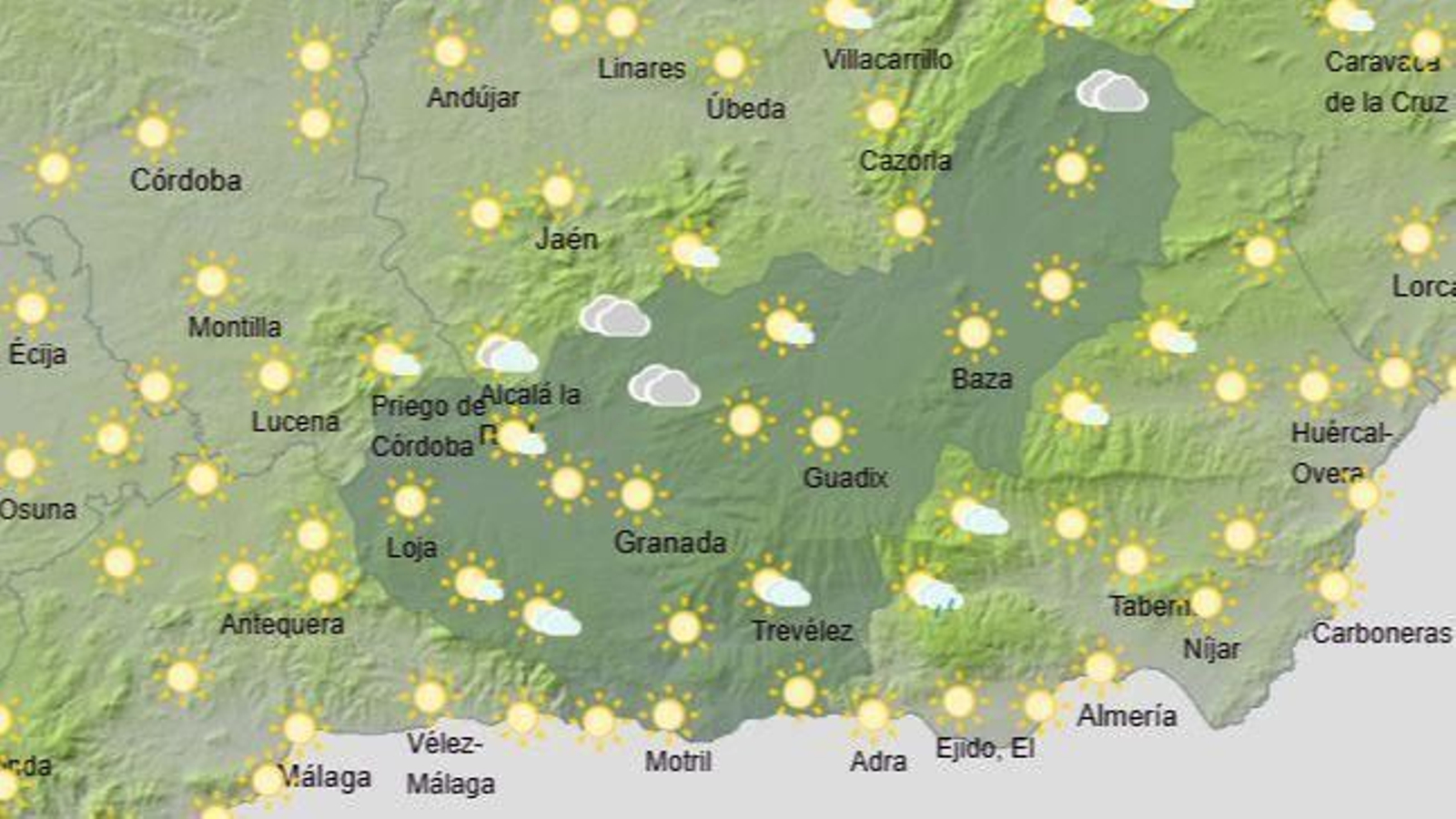 El Tiempo en Granada el 27 de agosto de 2025