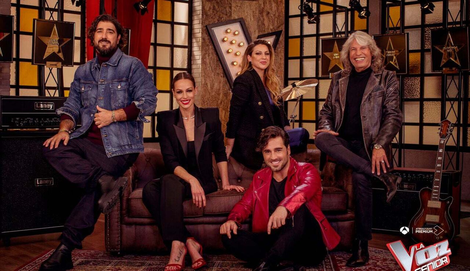 Los 'coaches' de 'La Voz Senior' y su presentadora, Eva González