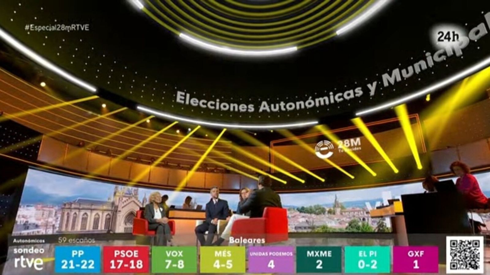 El plató de La 1 en el Especial Elecciones de este 28M