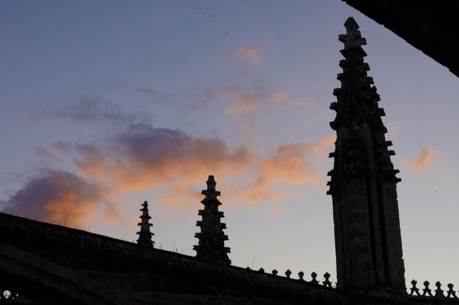 Recorrido de la visita por las cubiertas de la Catedral de Sevilla, al atardecer