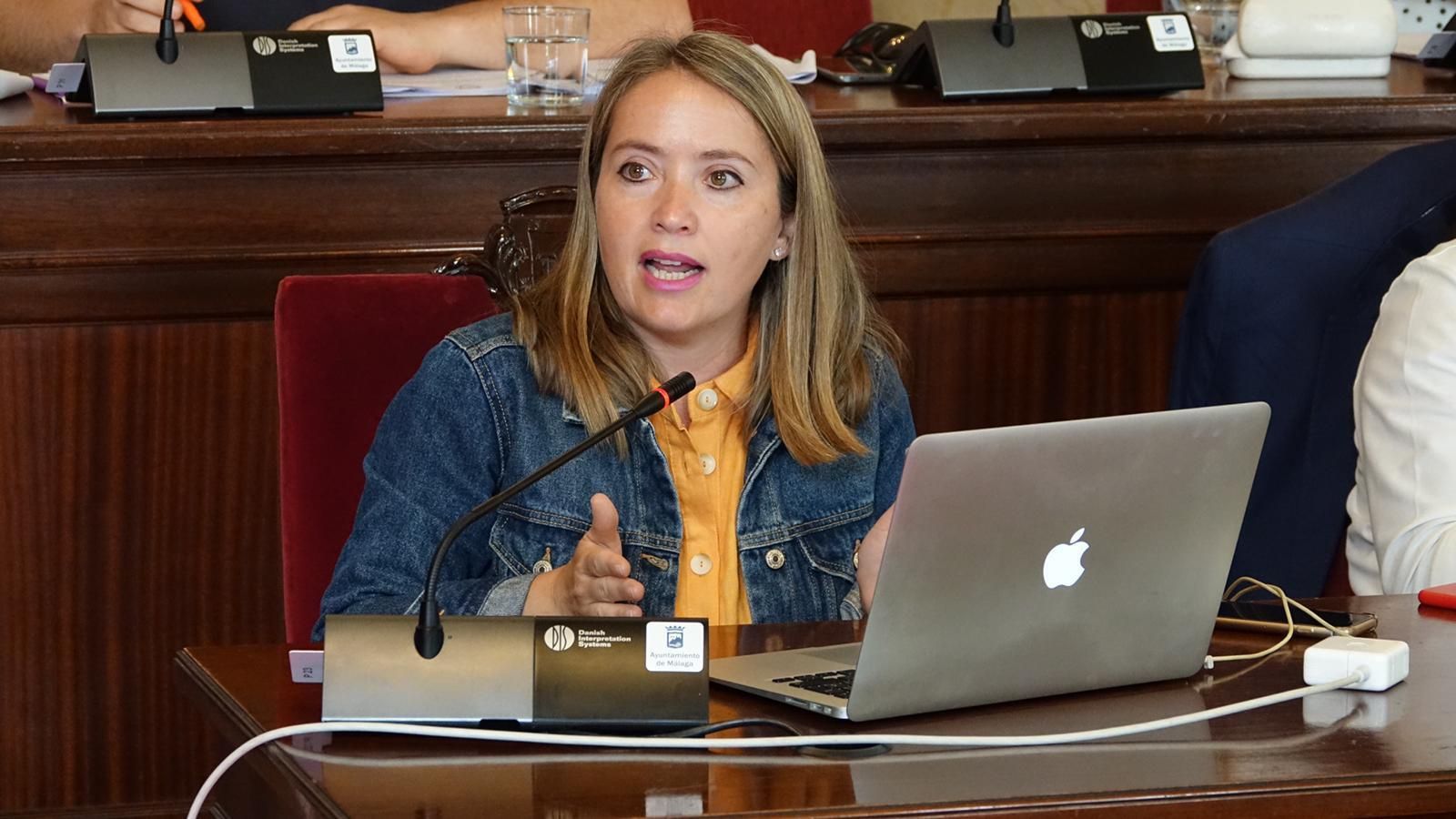 Alicia Murillo durante un Pleno del Ayuntamiento de Málaga.