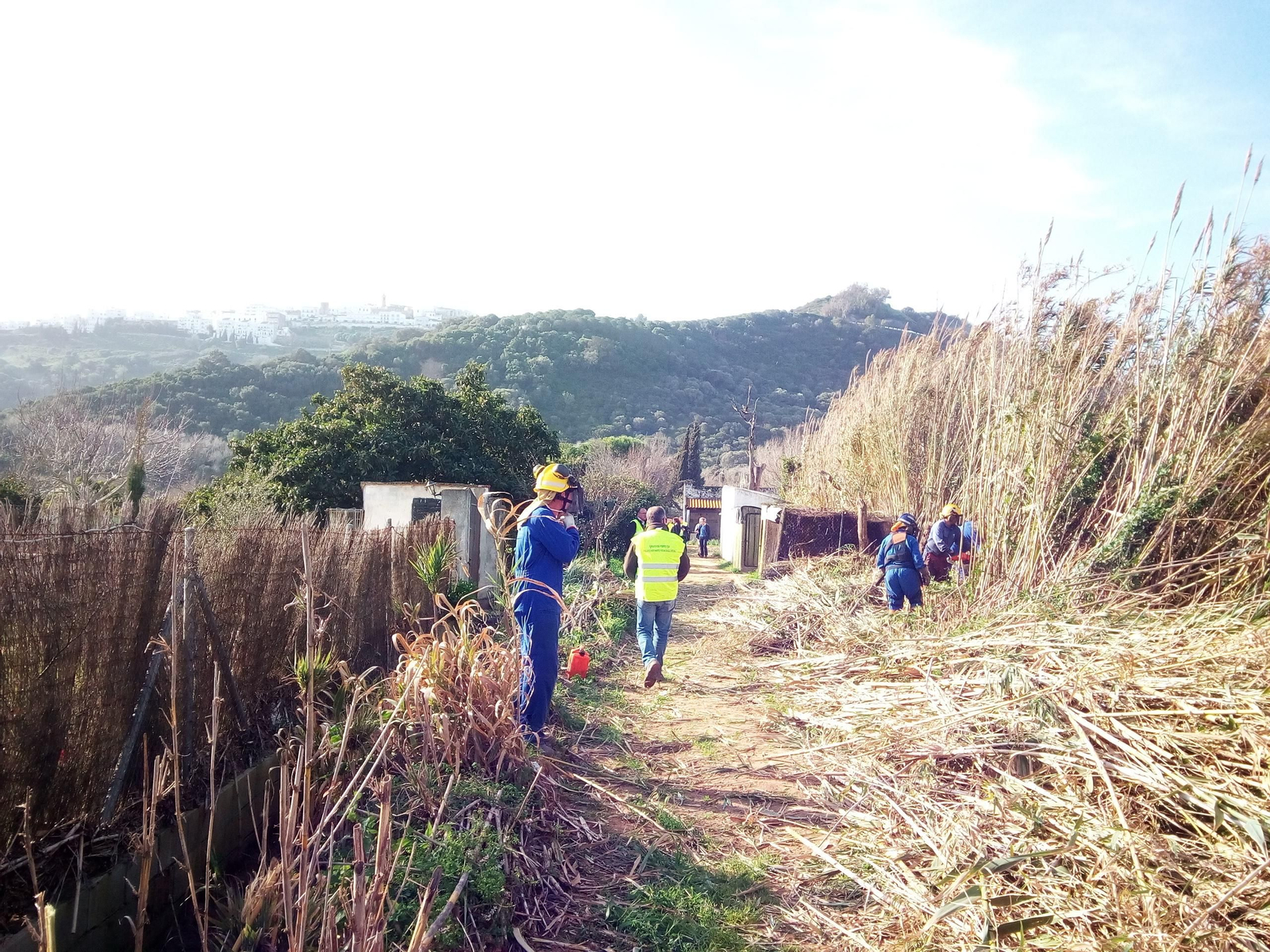 Imagen de archivo de una anterior limpieza de cauces realizada en el término municipal de Vejer.