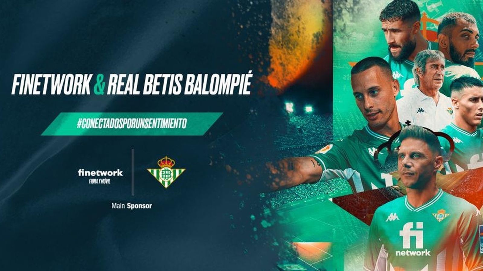 Imagen del acuerdo entre el Betis y Finetwork.