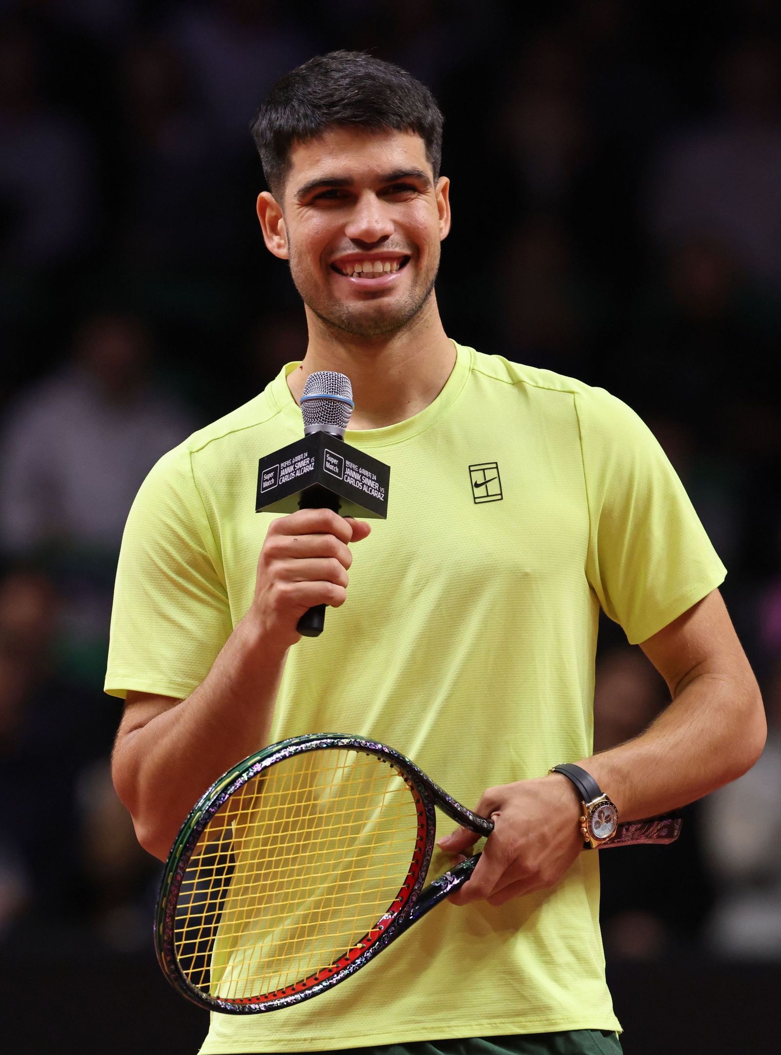 Las fotos de la exhibición entre Alcaraz y Sinner