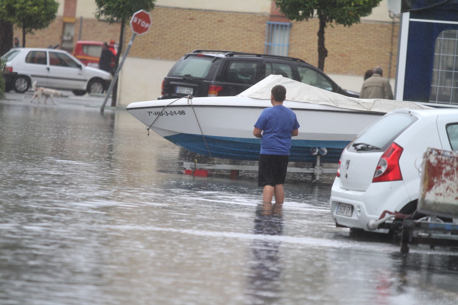 Imágenes de las consecuencias de las lluvias en Punta Umbría