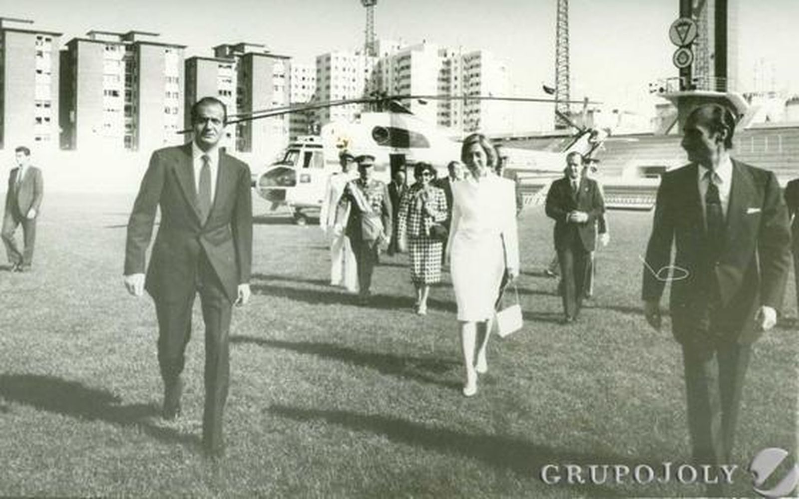 Llegando a Cádiz al Carranza en helicóptero. Años ochenta./Bernet