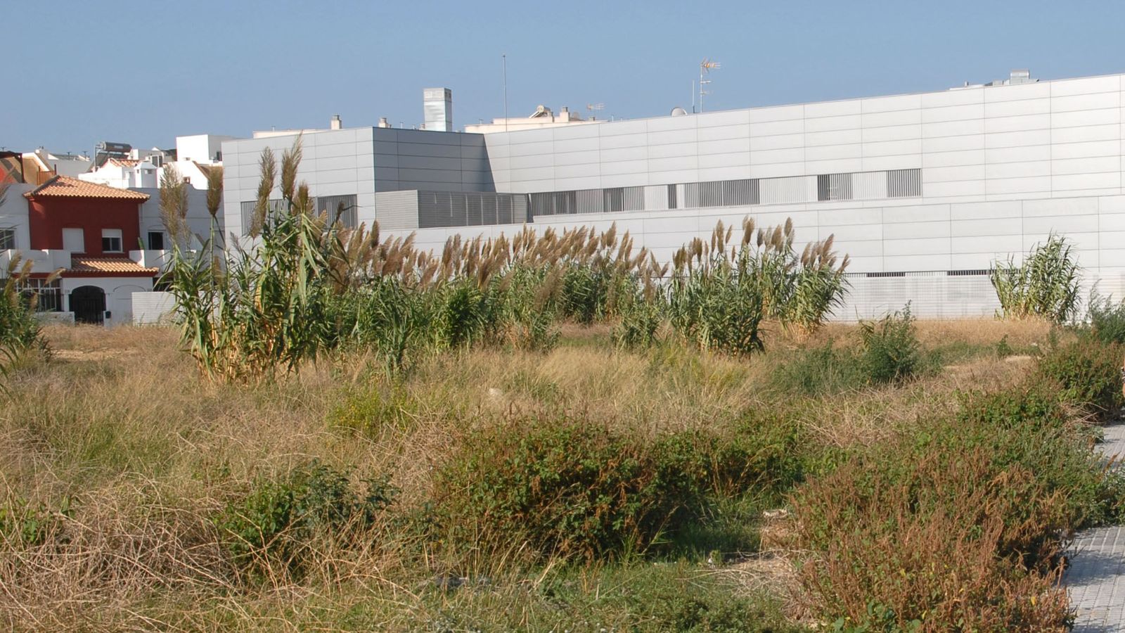 Parcela en la que se proyecta la nueva piscina, en la aenida Constitución de San Fernando