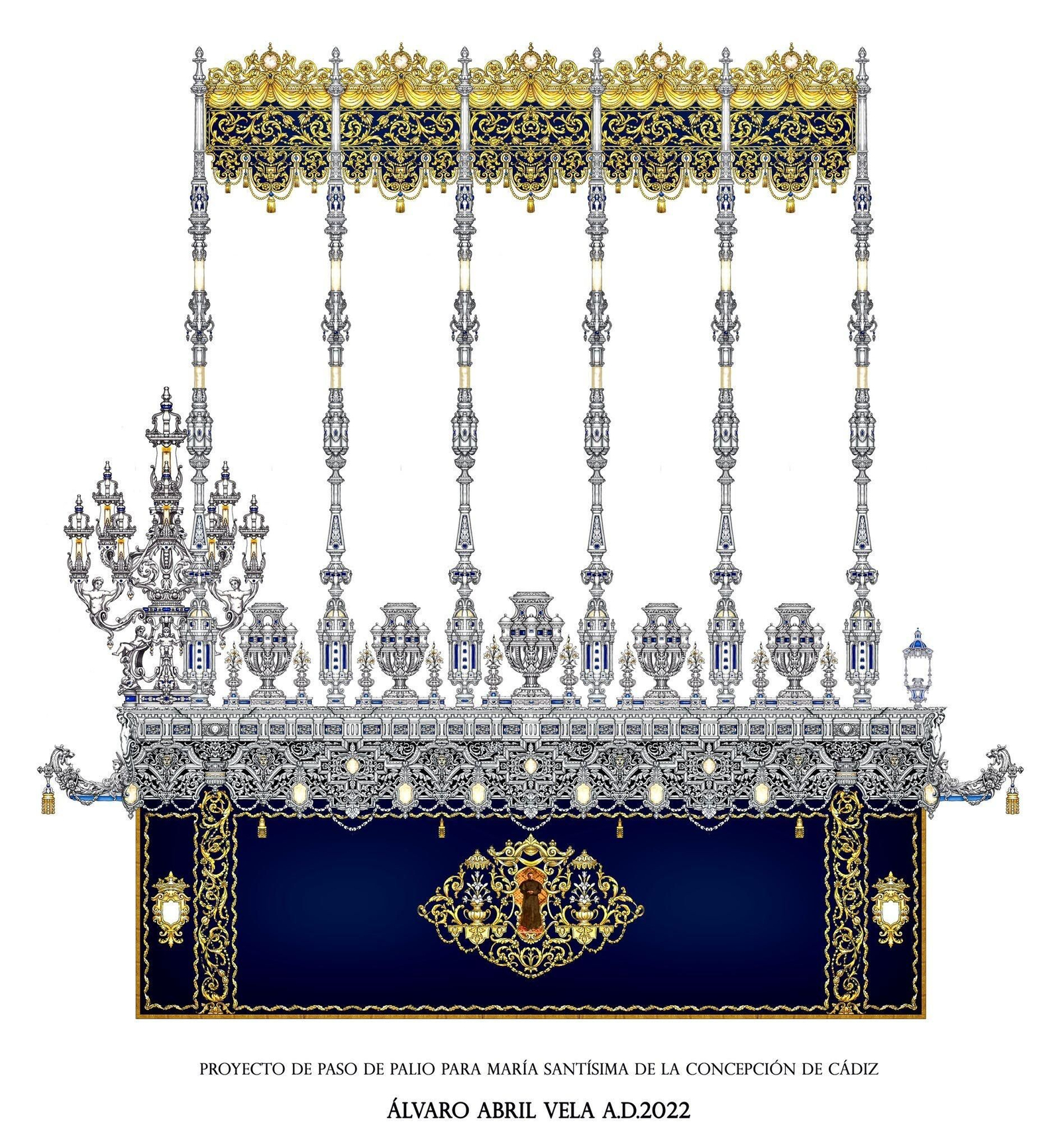 Así es el boceto del palio de la cofradía del Despojado