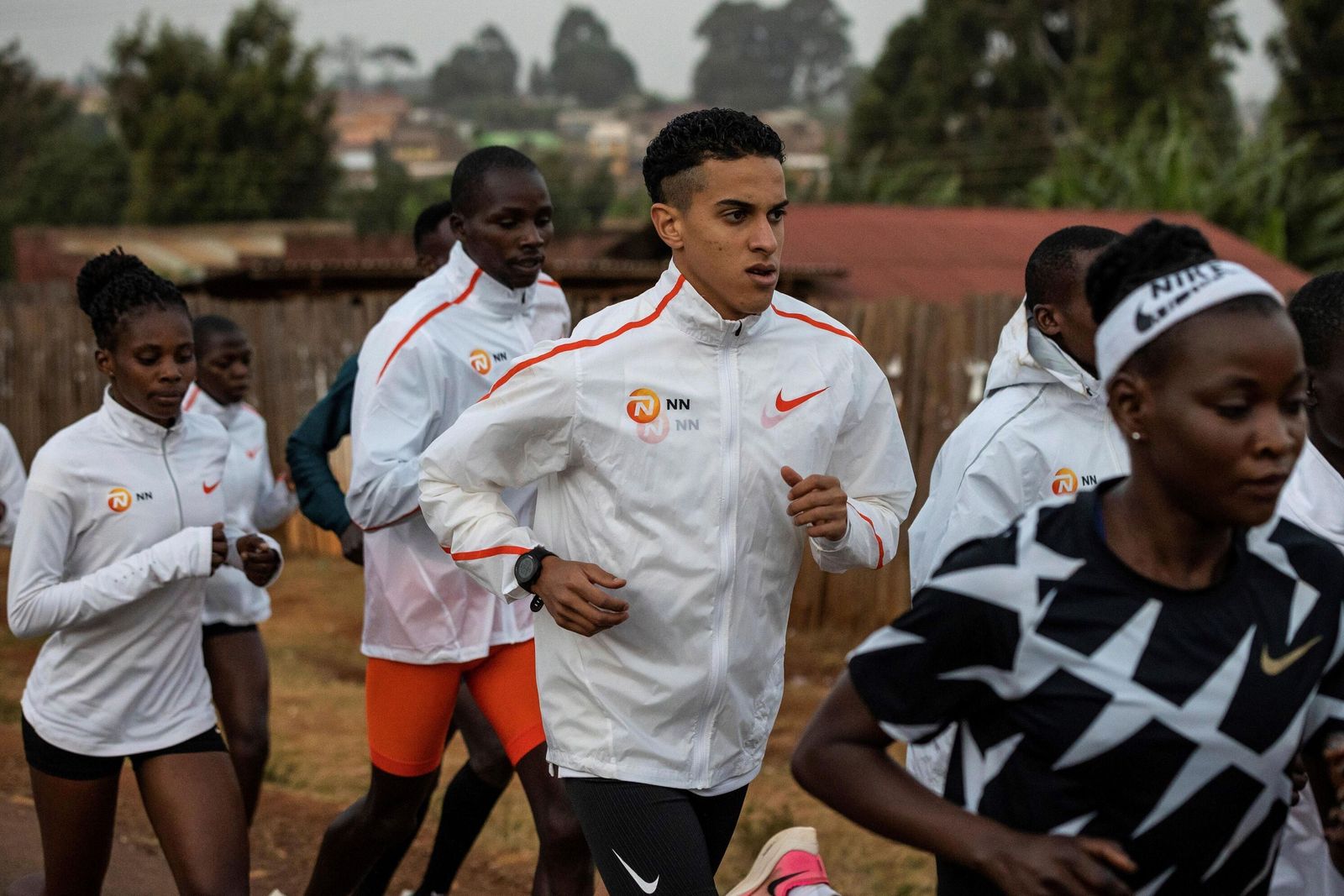 Ouassim Oumaiz, en un entrenamiento en Uganda.