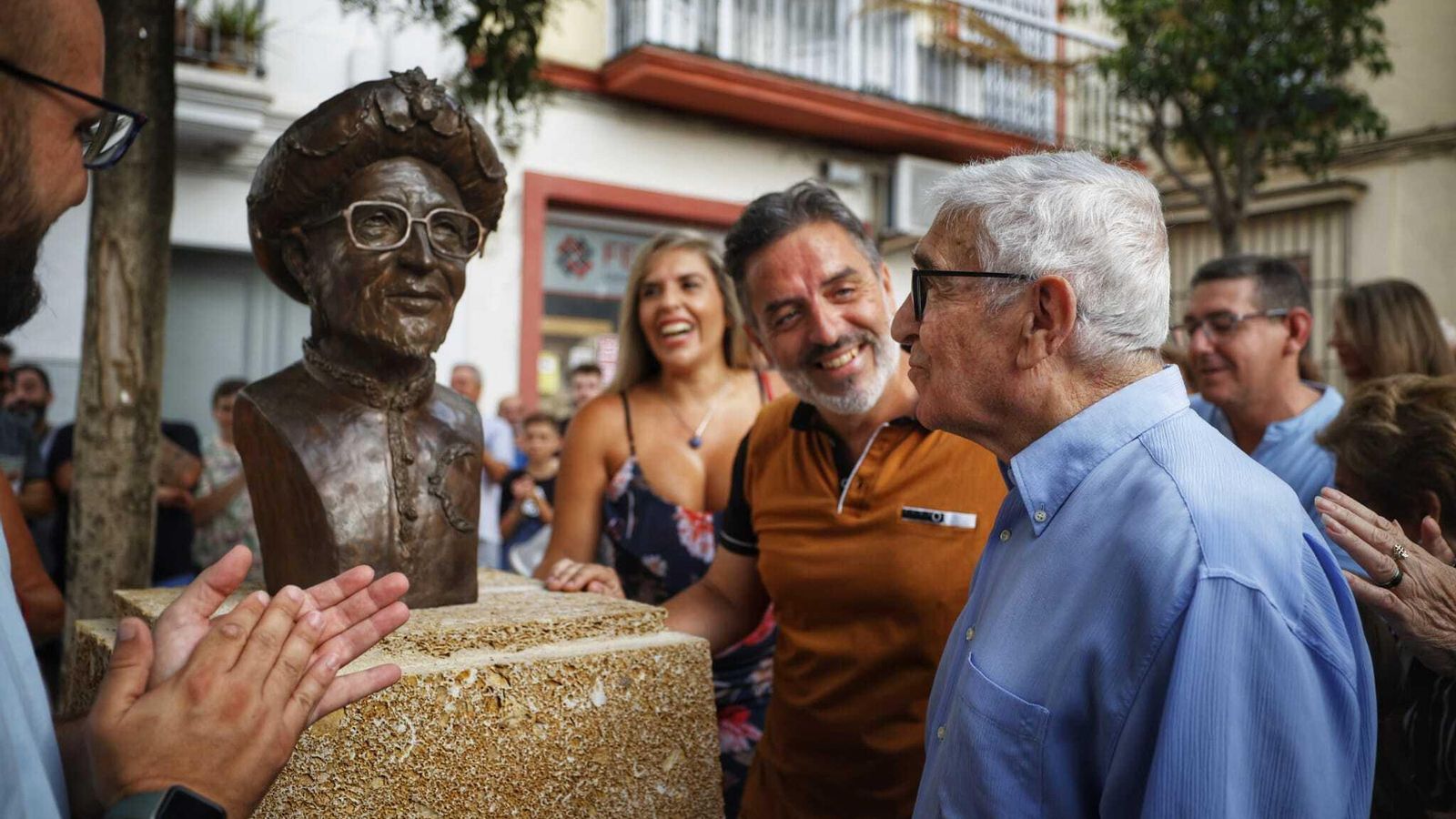 Diego Caraballo, durante la inauguración del busto en su honor.