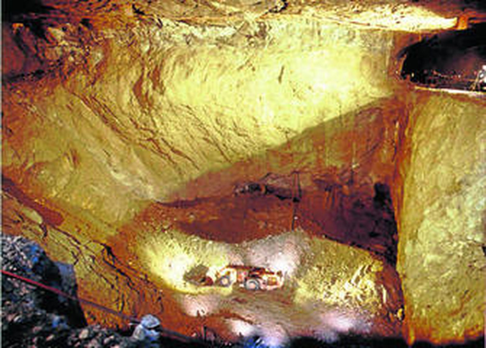 Interior de la mina de Sotiel, en término calañés.