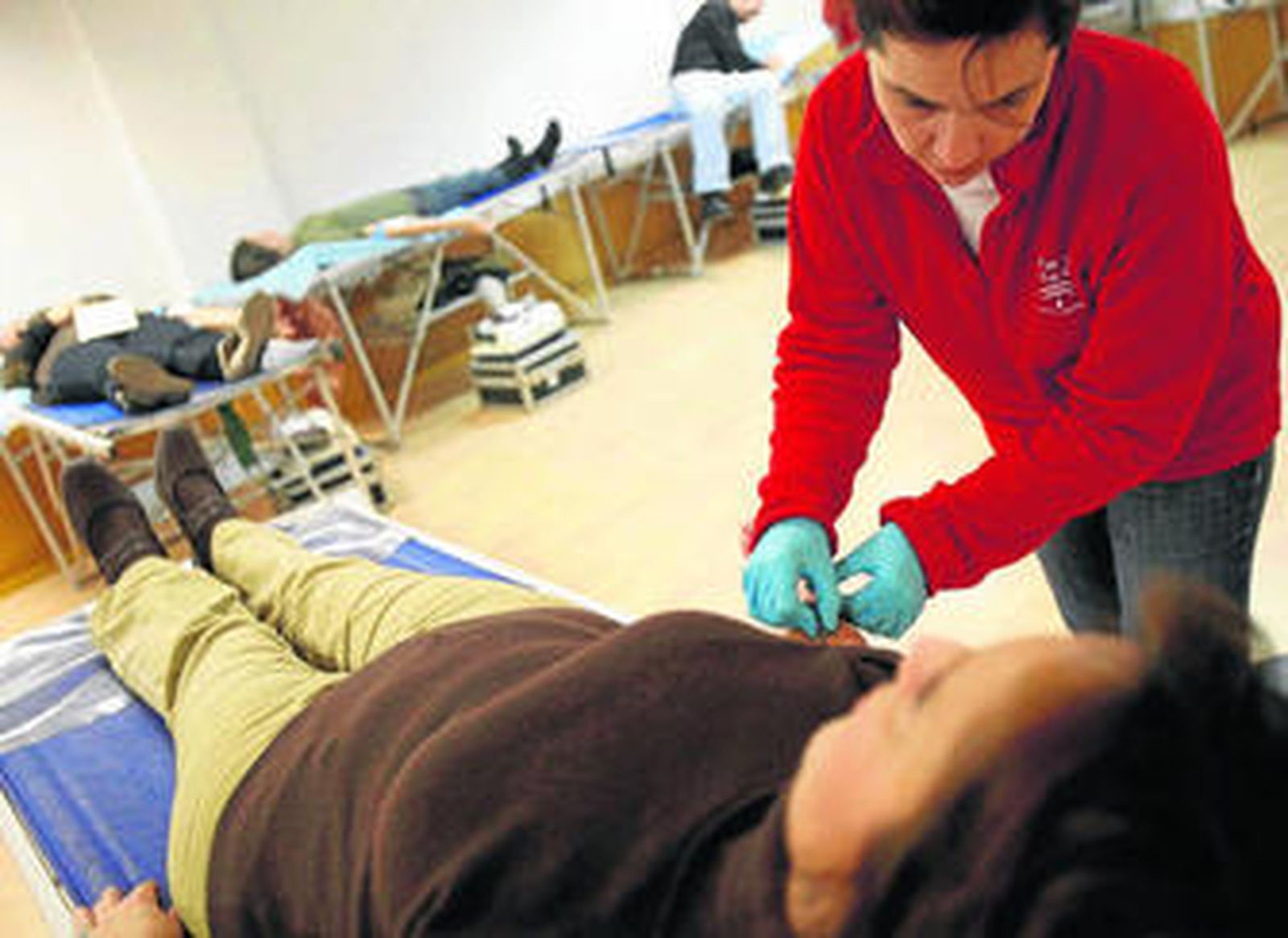 Campaña de donación en un centro de transfusión de la capital.