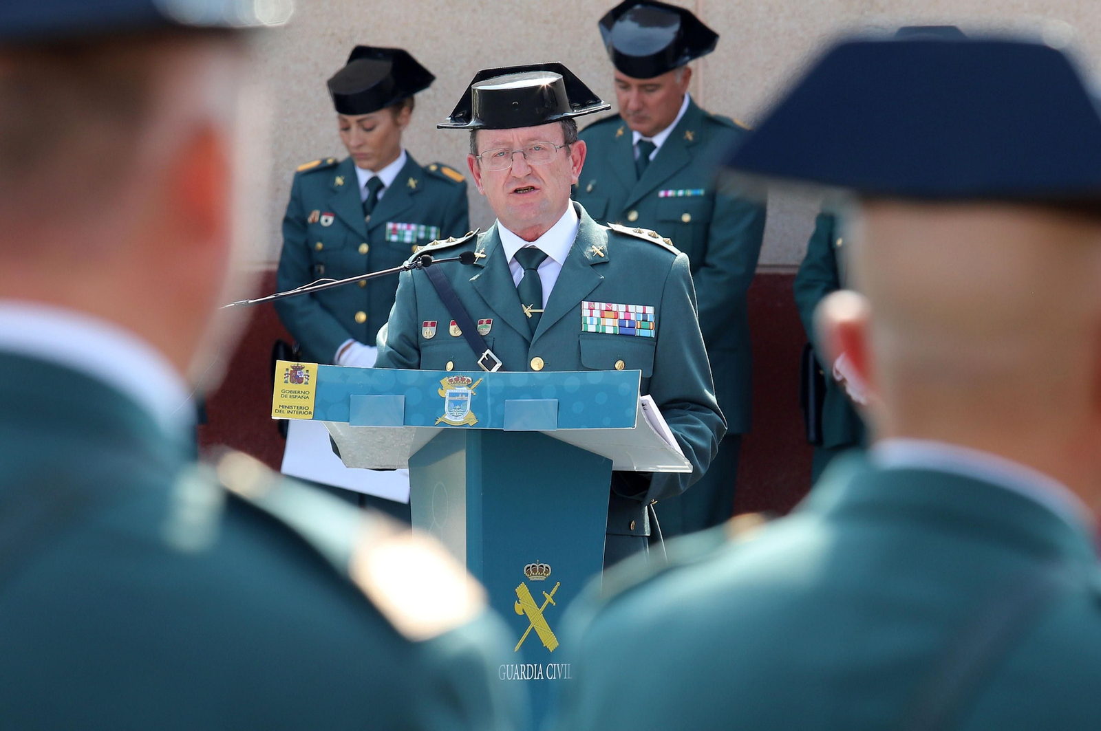 Imágenes de la toma de posesión de Andrés López como coronel jefe de la Comandancia de la Guardia Civil en Huelva