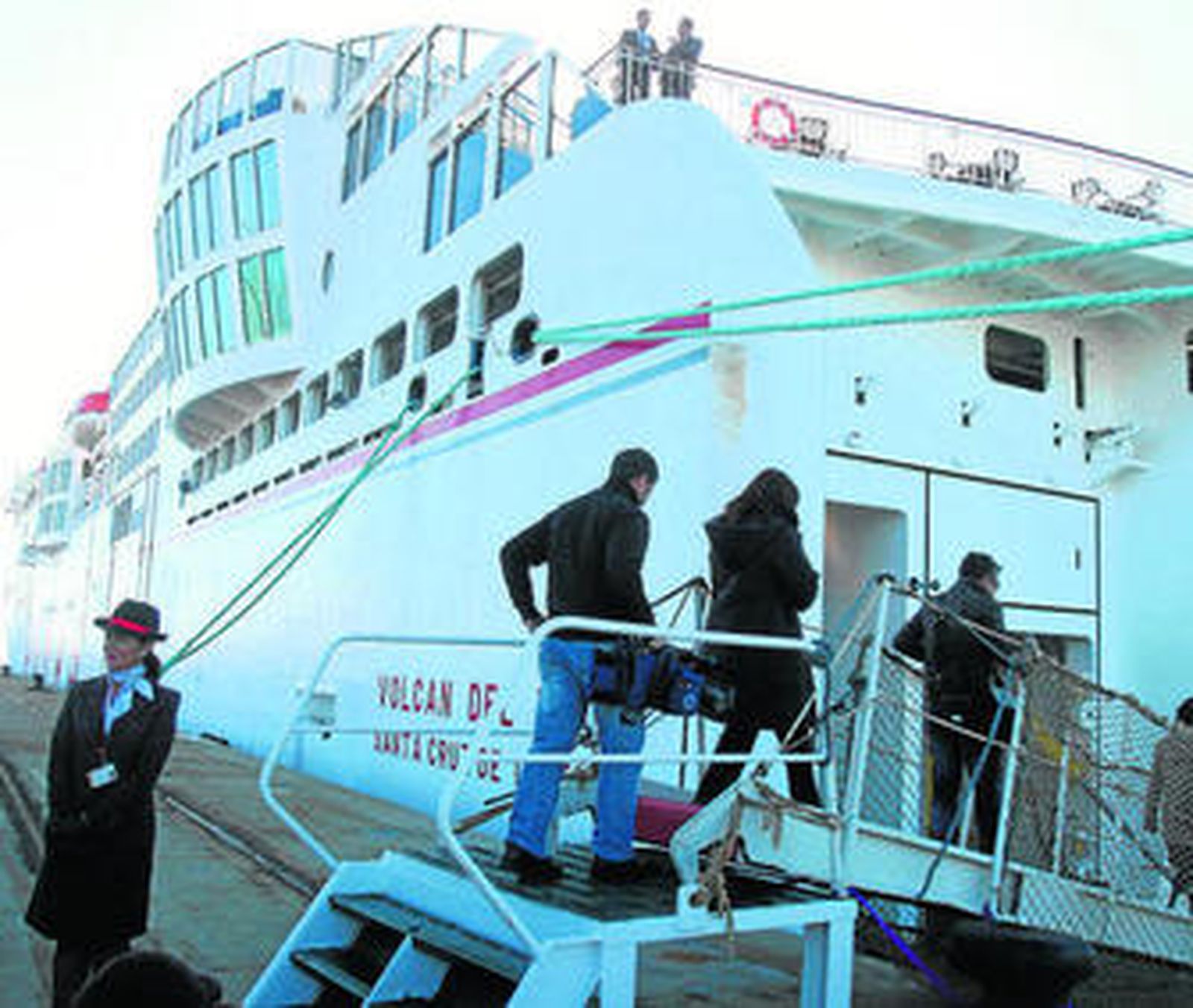 Presentación oficial del ferry 'Volcán del Teide', hace una semana, en Huelva