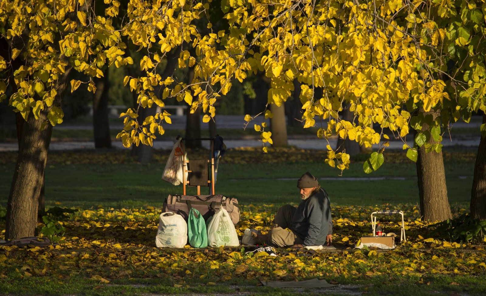 Los parques suelen servir de refugio a las personas sin hogar.