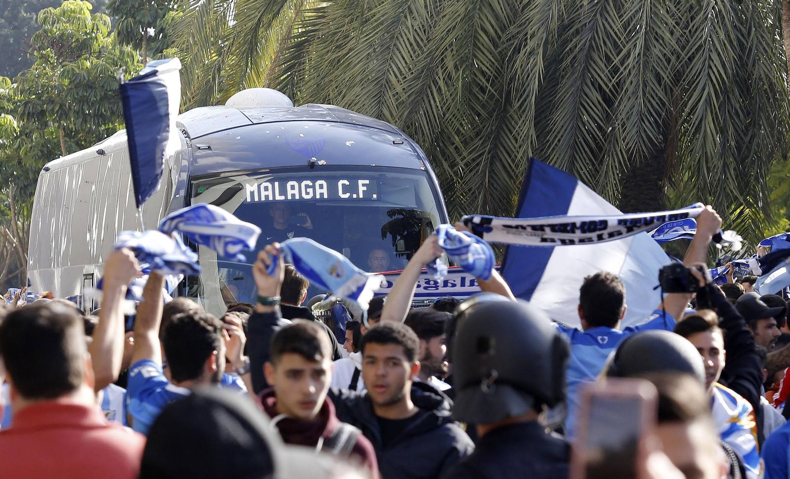 Las fotos del espectacular recibimiento en La Rosaleda
