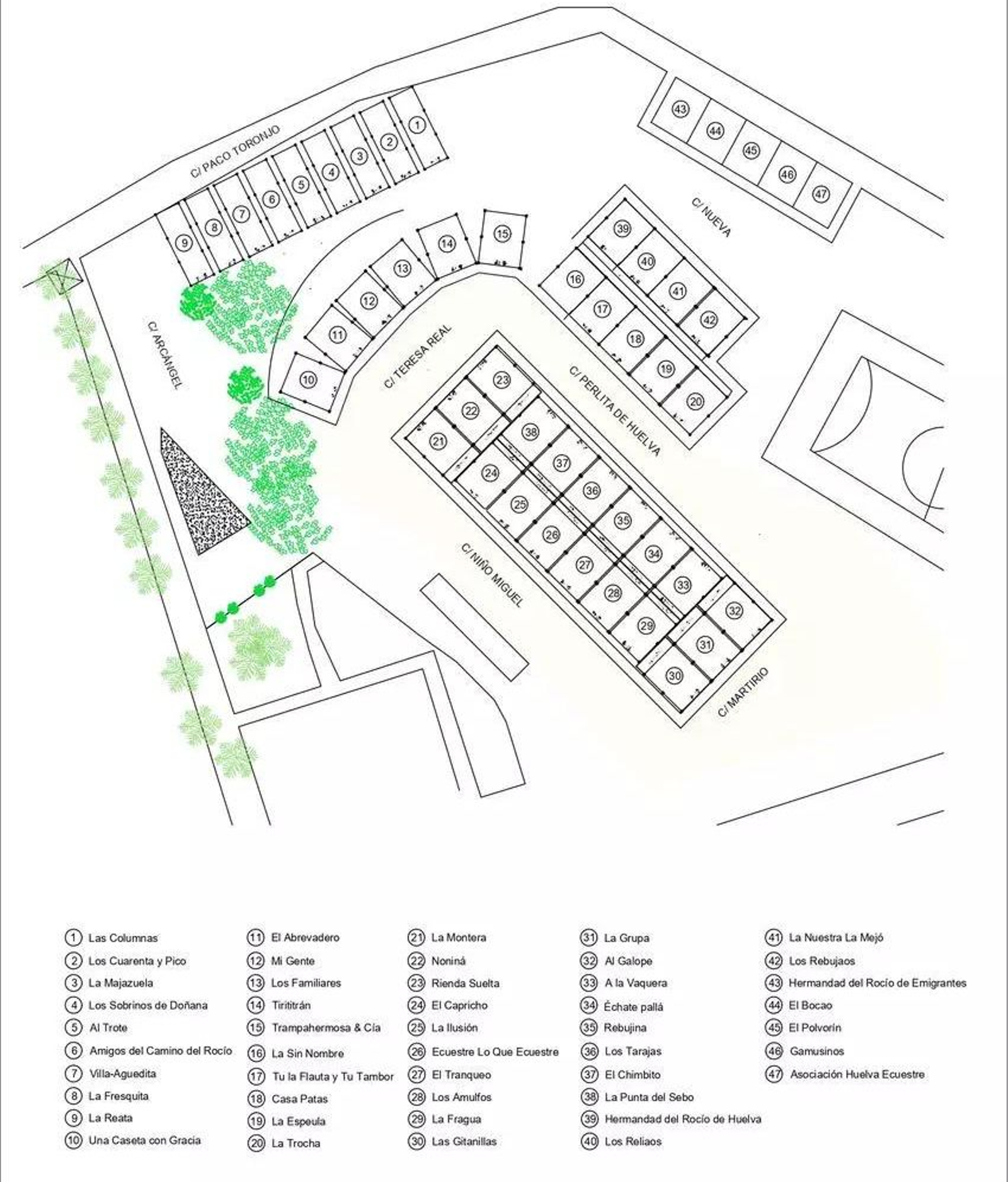 Plano de la Feria del Caballo de Huelva 2024.