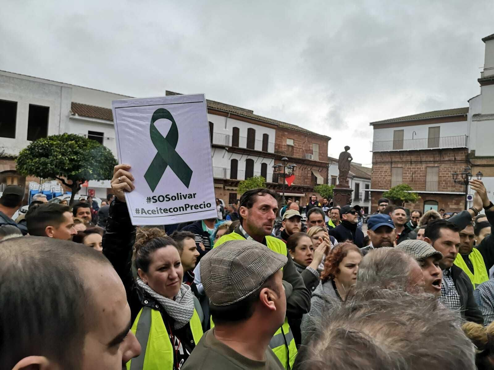 Un momento de la protesta en el plaza del Ayuntamiento del Montoro.