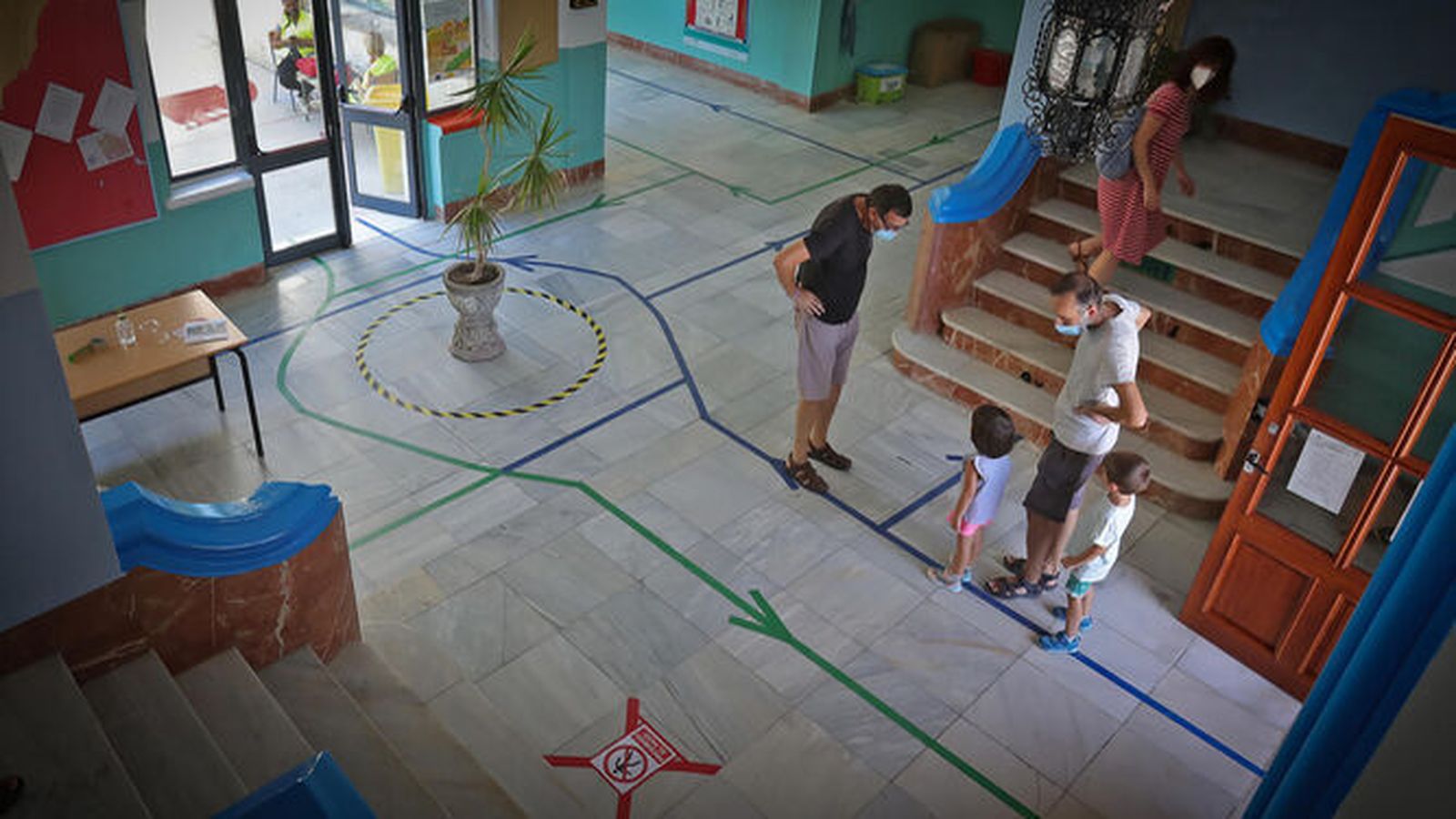 Acceso a un centro escolar de Jerez con las restricciones durante la fase aguda de la pandemia