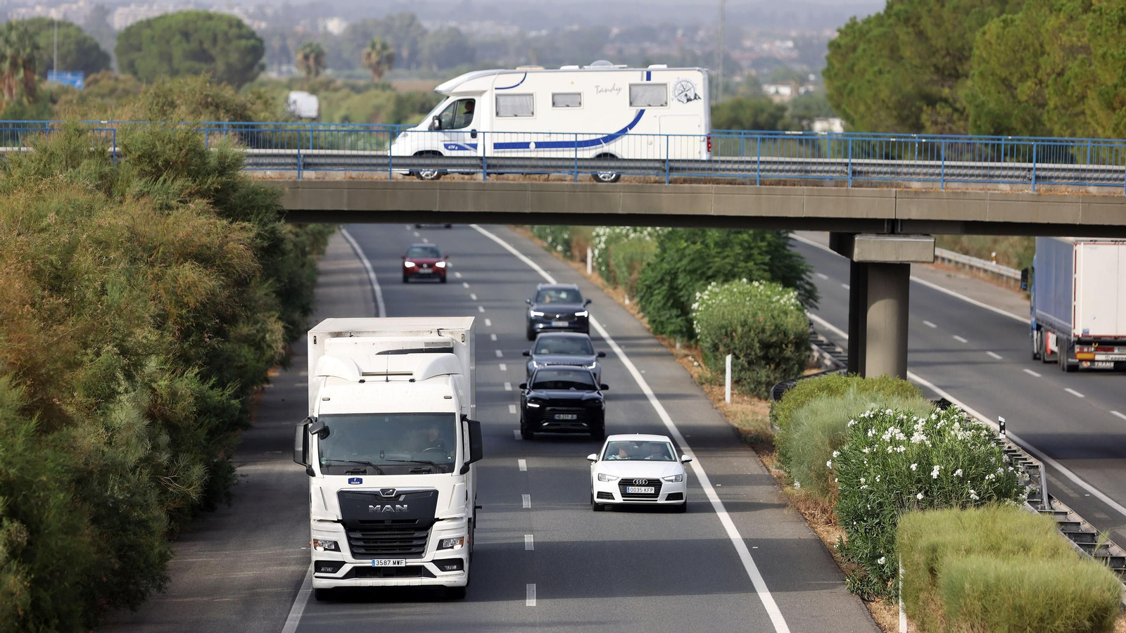 La autopista AP-4 en las inmediaciones de Jerez.