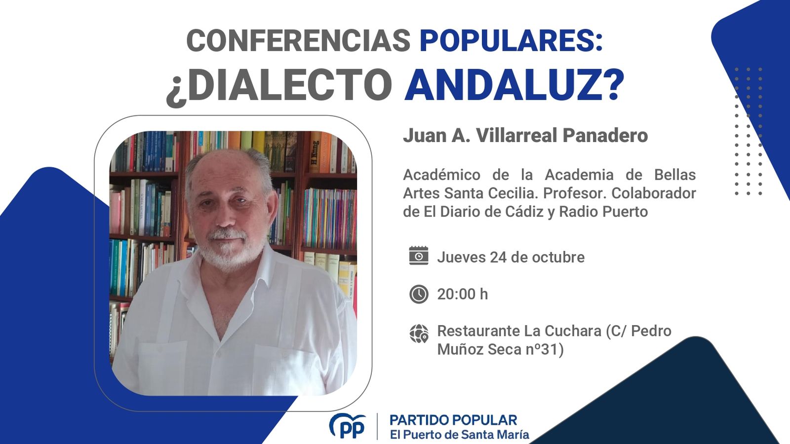 Juan Antonio Villarreal intervendrá en las Conferencias Populares este jueves.