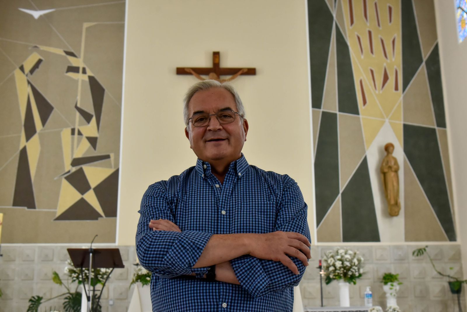 Pedro Gómez, en la parroquia del Espíritu Santo, en La Piñera.