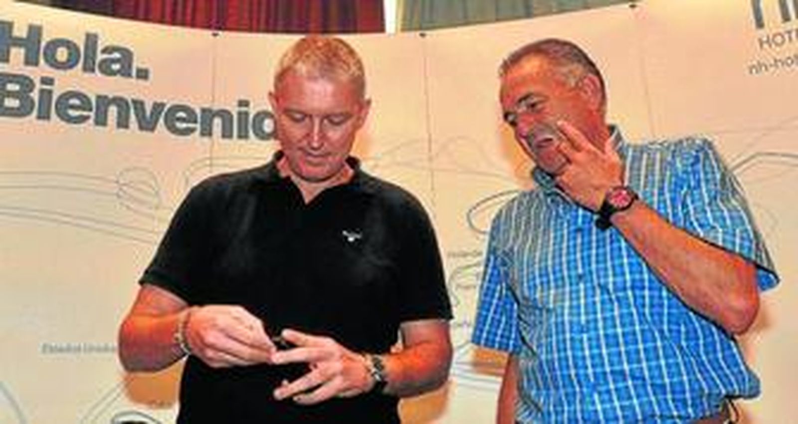 Juan Manuel Gómez Porrúa y Rafael Gordillo, el pasado miércoles en un hotel sevillano.