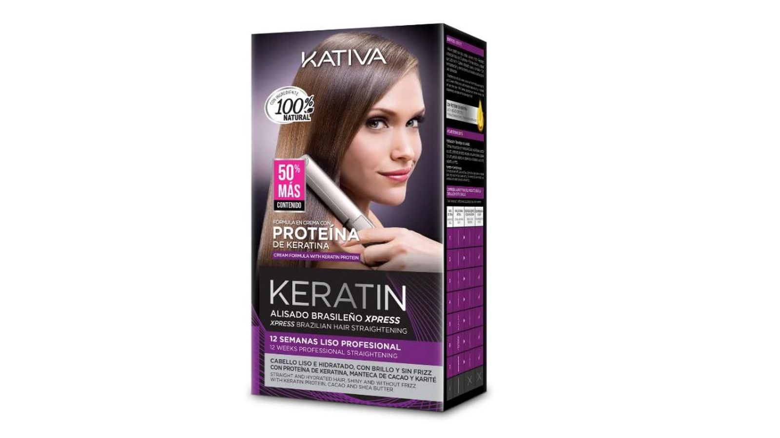 KATIVA Alisado Brasileño de Pelo, Hidratante con Keratina y Aceite de Argán orgánico