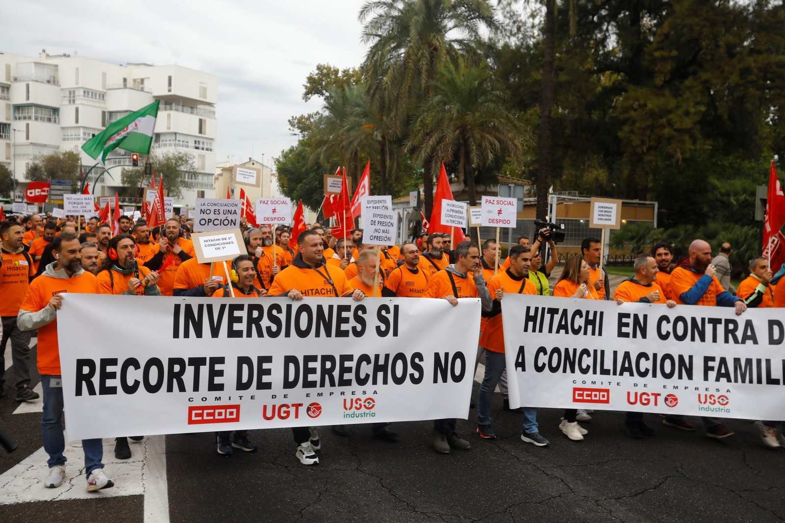 La manifestación de los trabajadores de Hitachi Energy en Córdoba, en imágenes