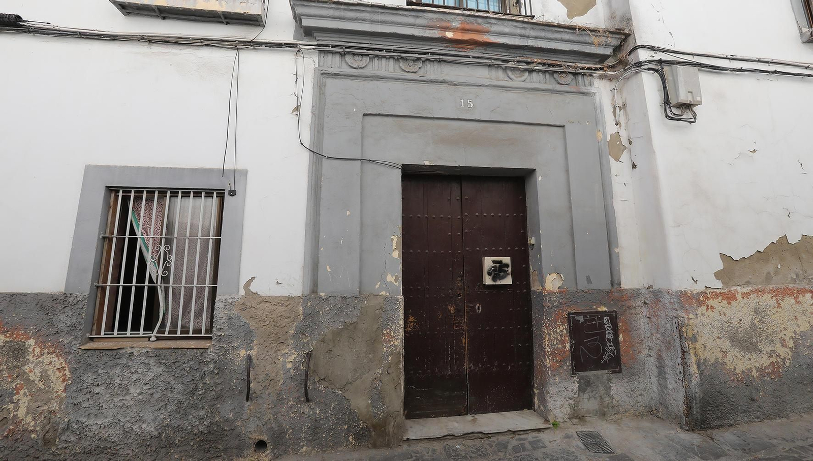 Vivienda donde se produjeron los hechos, situada en la calle Justicia de Jerez.