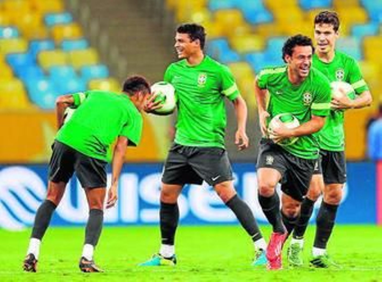 Thiago Silva, durante un entrenamiento con Brasil.