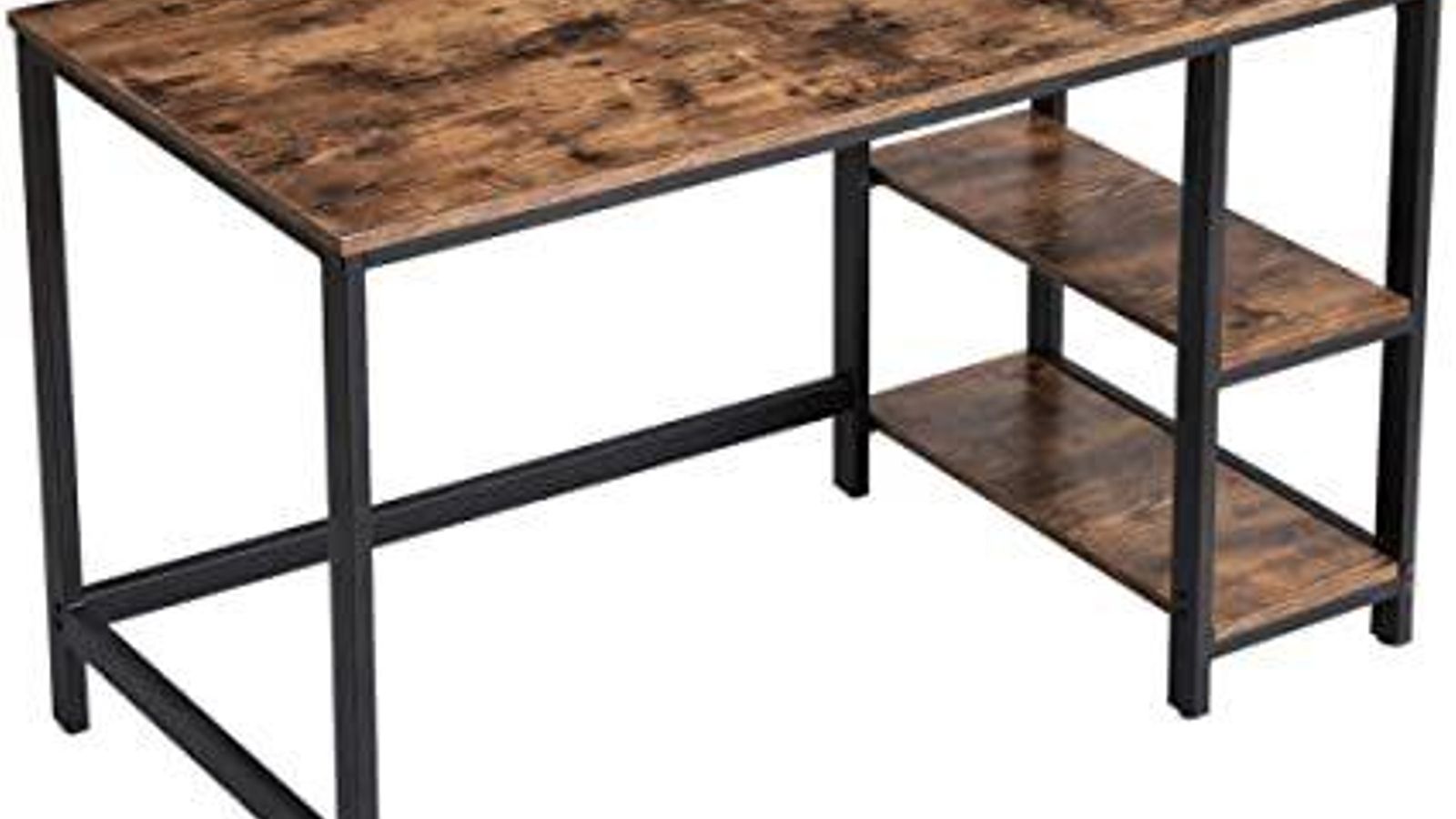 Mesa de ordenador con estantes inferiores