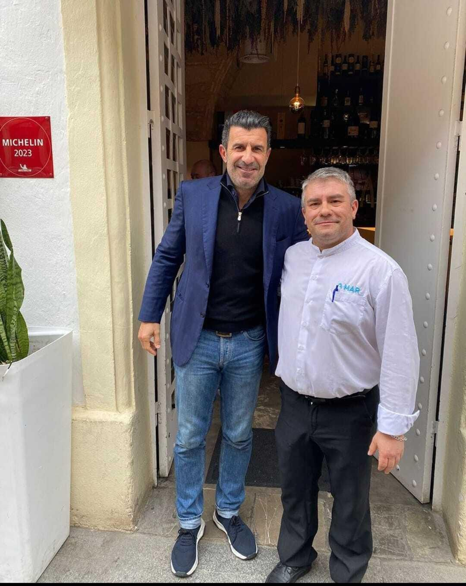 Luis Figo, en el restaurante A Mar de Jerez