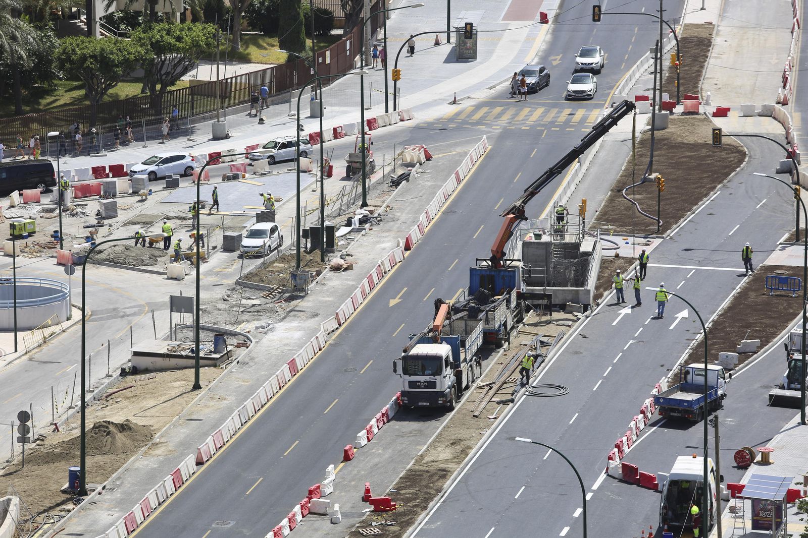 Fotos de la reurbanización del Metro de Málaga, a vista de pájaro.