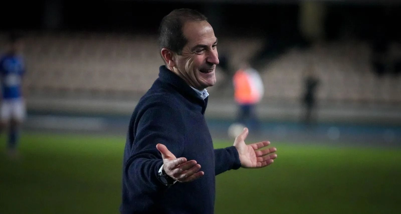 Diego Caro, técnico del Xerez DFC, en el derbi de la pasada semana contra el Xerez CD.