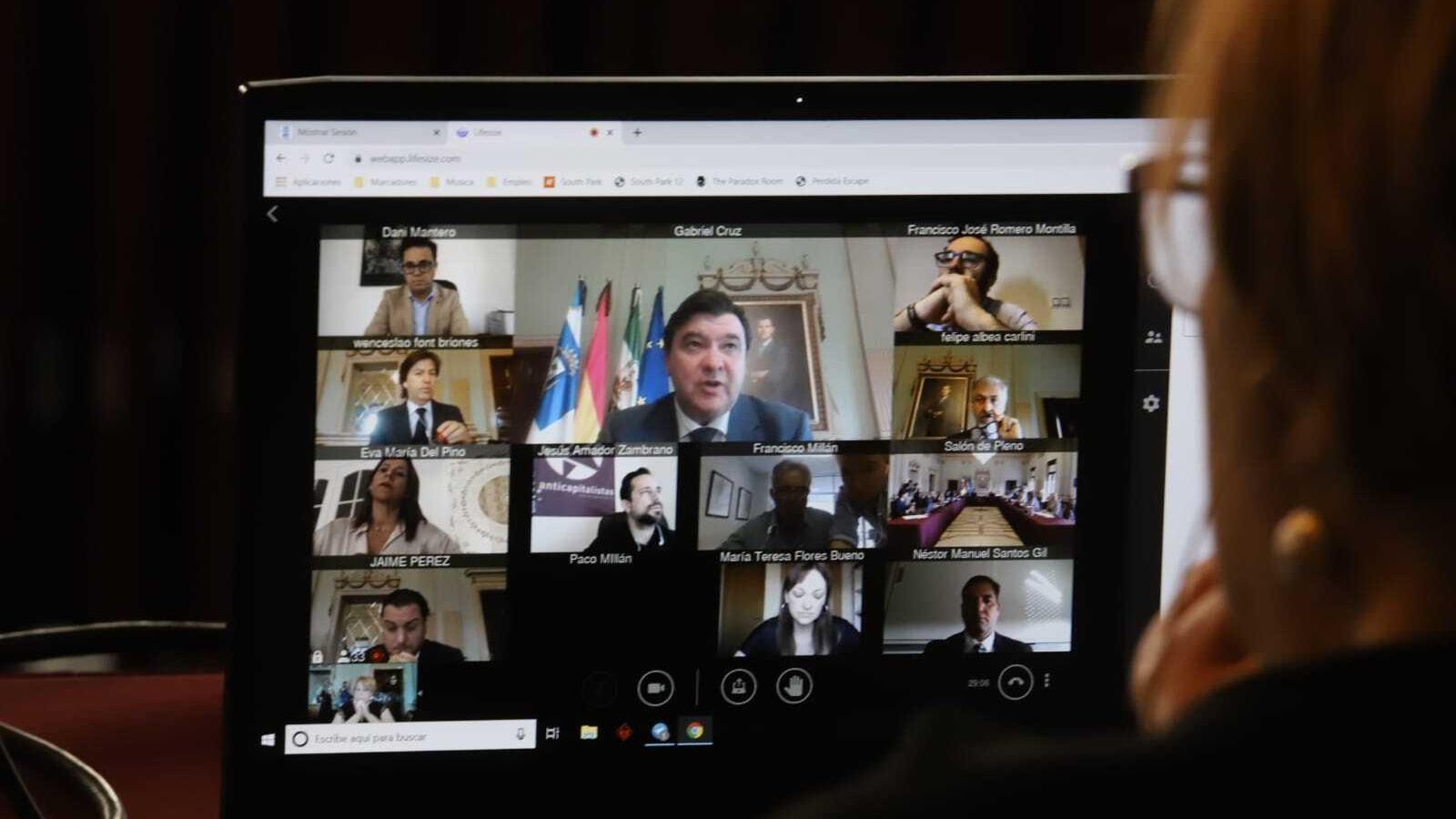 Intervención de algunos miembros de la corporación de forma telemática.