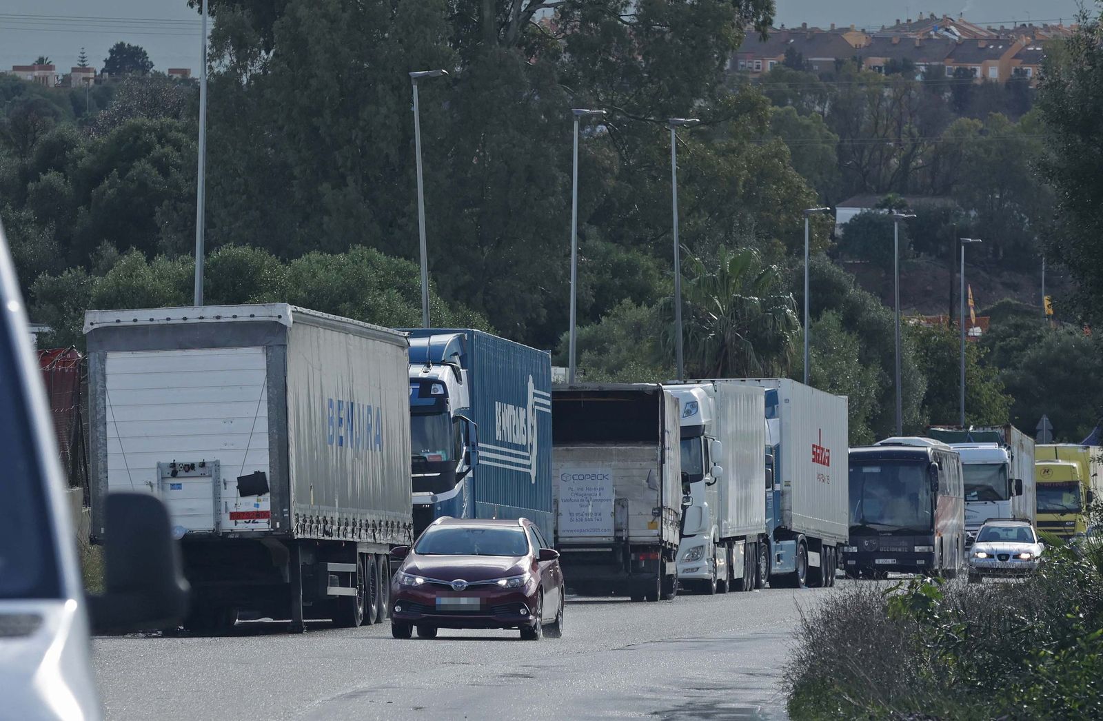 Fotos de los camiones retenidos en Algeciras