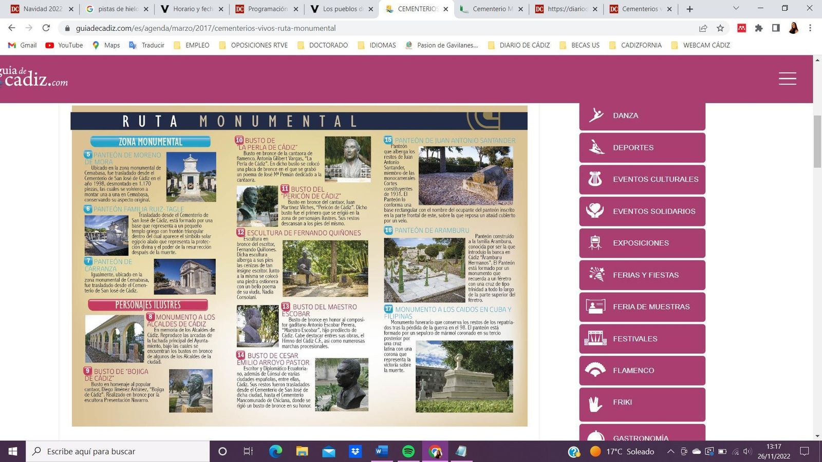 Tríptico de la ruta monumental