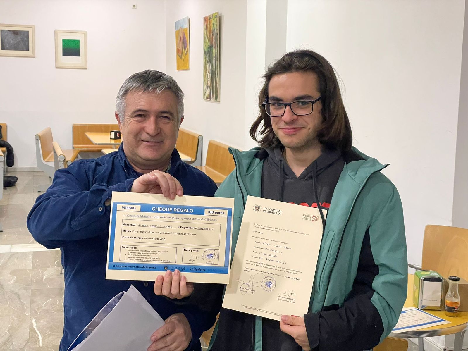 El estudiante Álvaro Cabello Otero, ganador de la fase granadina