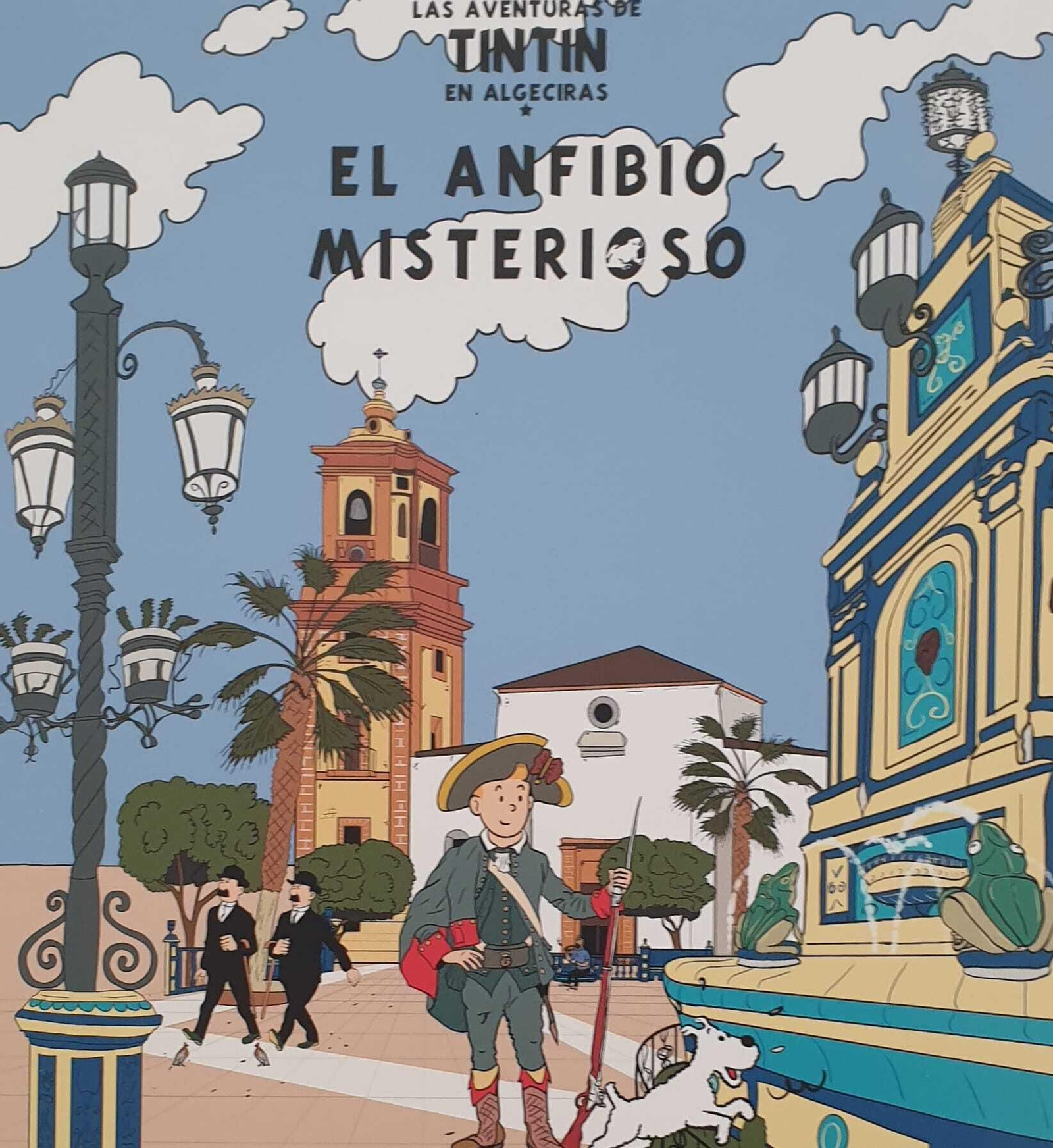 Ilustraciones de la exposición 'Las aventuras de Tintín en Algeciras'.