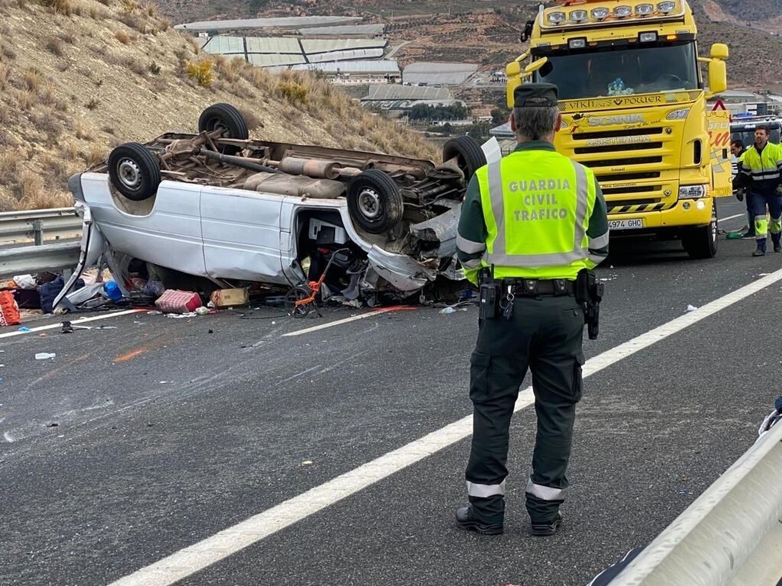 Vehículo accidentado este miércoles en la A-7.