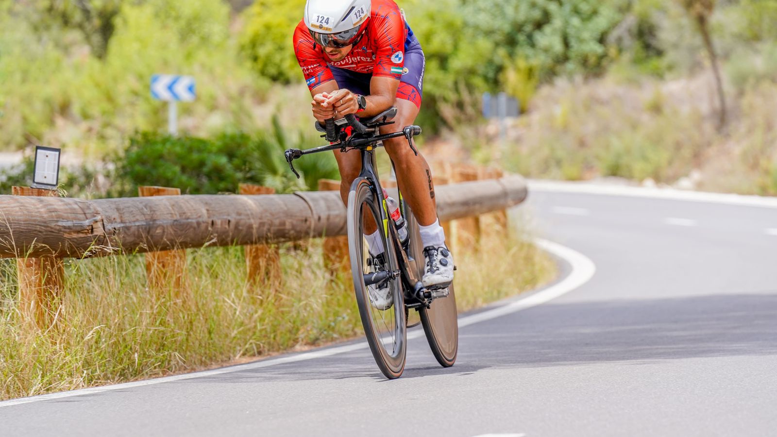 El jerezano, en la prueba de bicicleta.