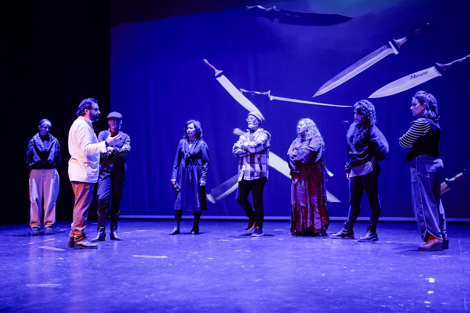 Un momento del ensayo de la obra.