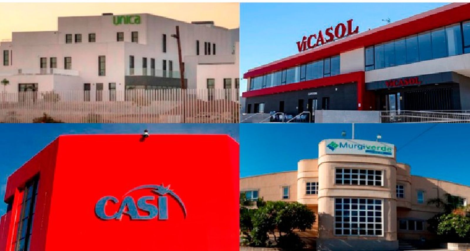 Montaje de las fachadas de Unica, Vicasol, Casi y Murgiverde-
